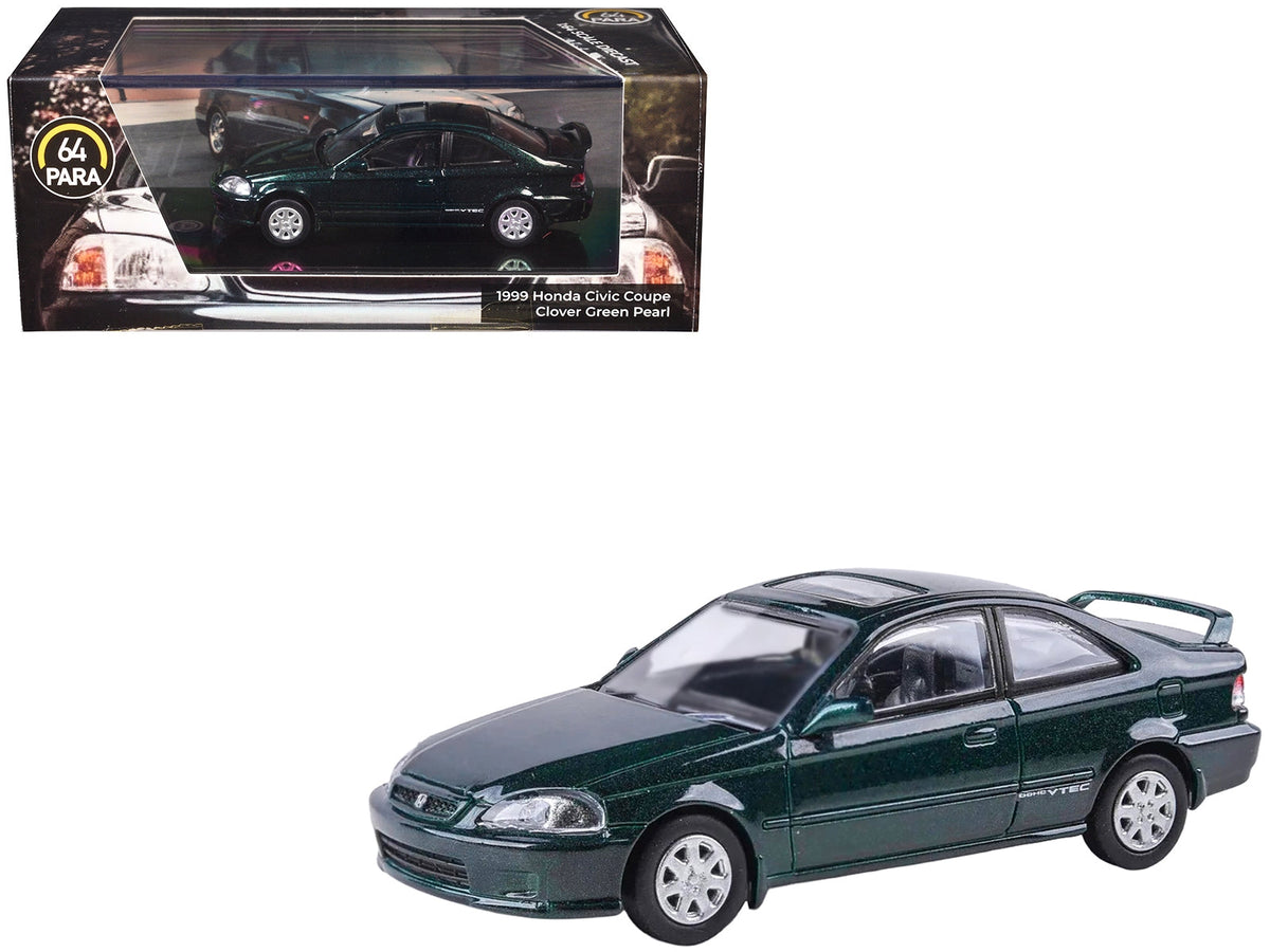Miniature Motors 1/64 diecast Honda Civic Si EM1 in Clover Green Pearl with sunroof, detailed model car by Paragon.
