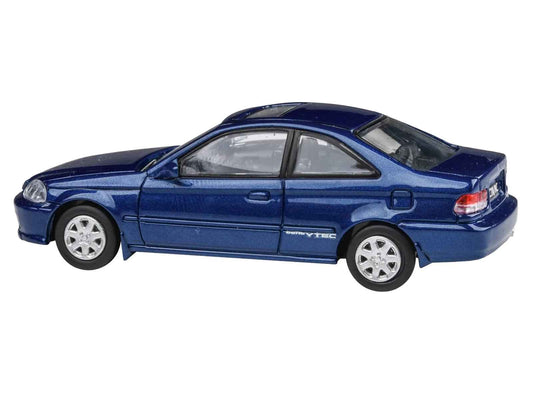 1999 Honda Civic Coupe Electron Blue Pearl Metallic with Sunroof 1/64 Diecast Model Car by Paragon Models