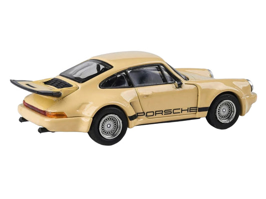 Porsche 911 Carrera RSR 3.0 Sahara Beige with Black Stripes 1/64 Diecast Model Car by Paragon