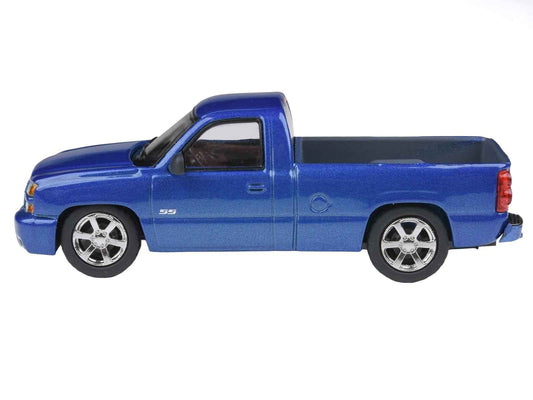 2006 Chevrolet Silverado 'Cateye' Pickup Truck Ming Blue Metallic 1/64 Diecast Model Car by Paragon Models