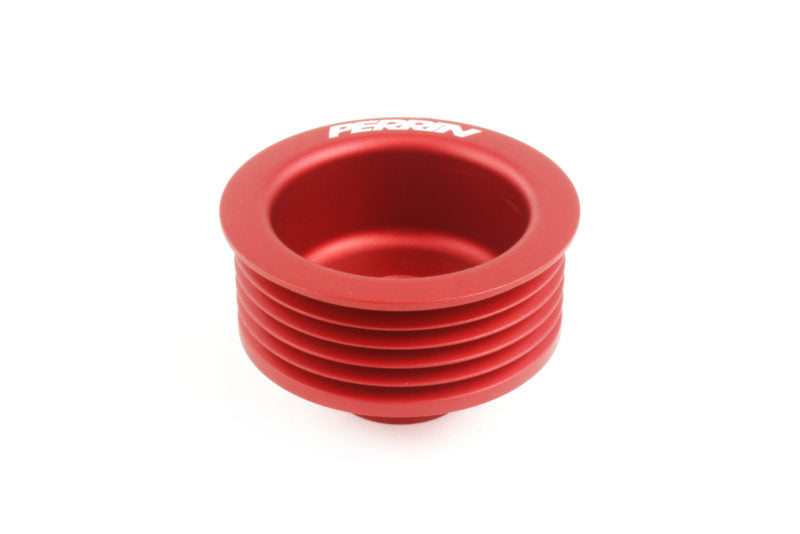 Red Perrin alternator pulley for 2022-2025 Subaru WRX FA and FB models, JDMuscle performance engine part.