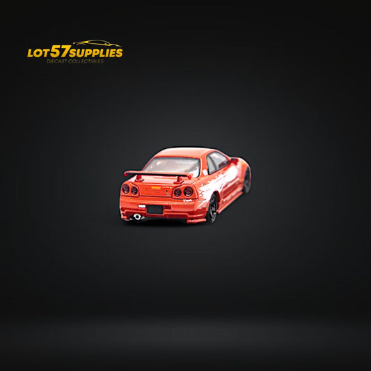 Detailed image of a Nissan Skyline GT-R R34 Z-Tune diecast model in 1:64 scale by Lot57Supplies Diecast Shop.