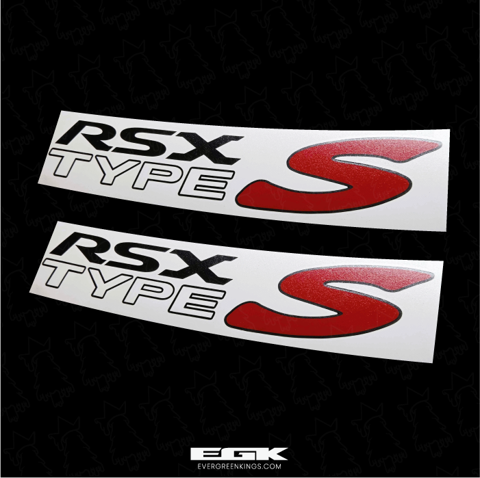 RSX Type S DC5 Decal Set | Black Outline Hollow Text | OEM Size