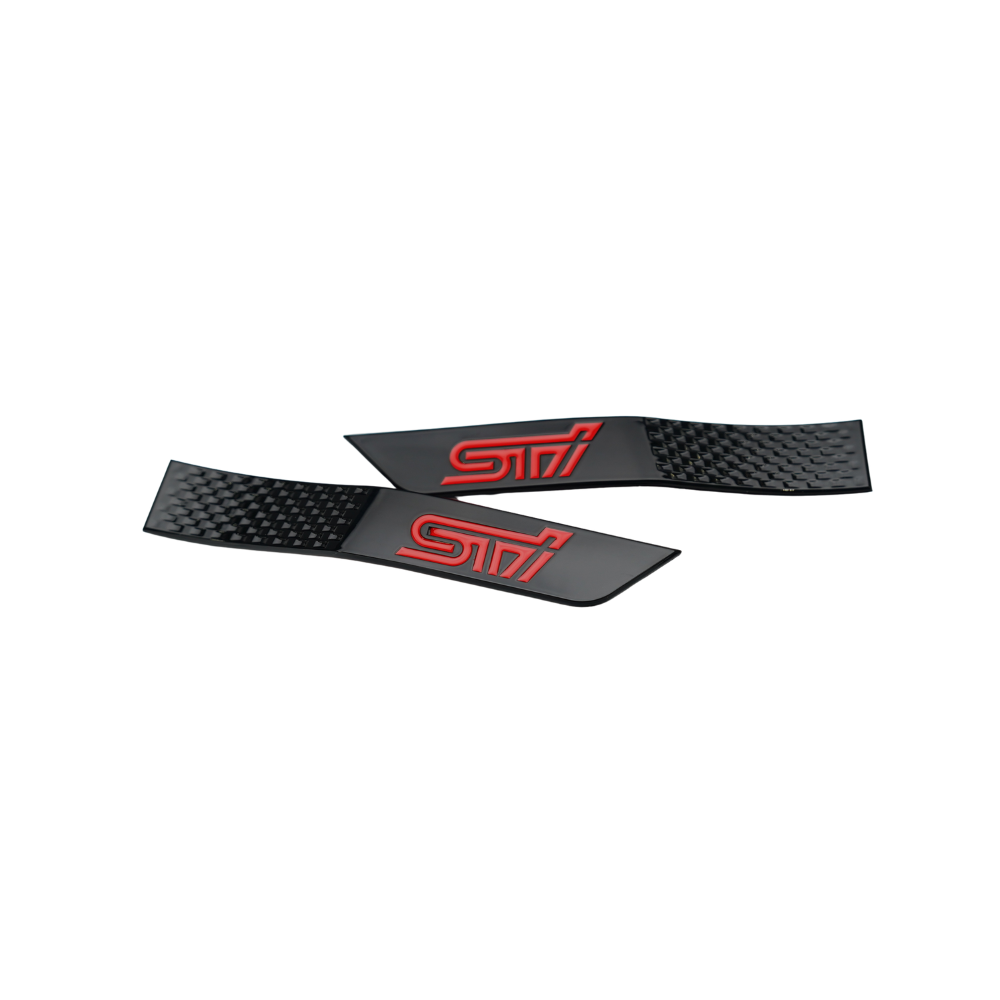 JDMuscle Racing Art emblem for 2015-2021 Subaru WRX and STI fenders, vehicle ornament with racing design.