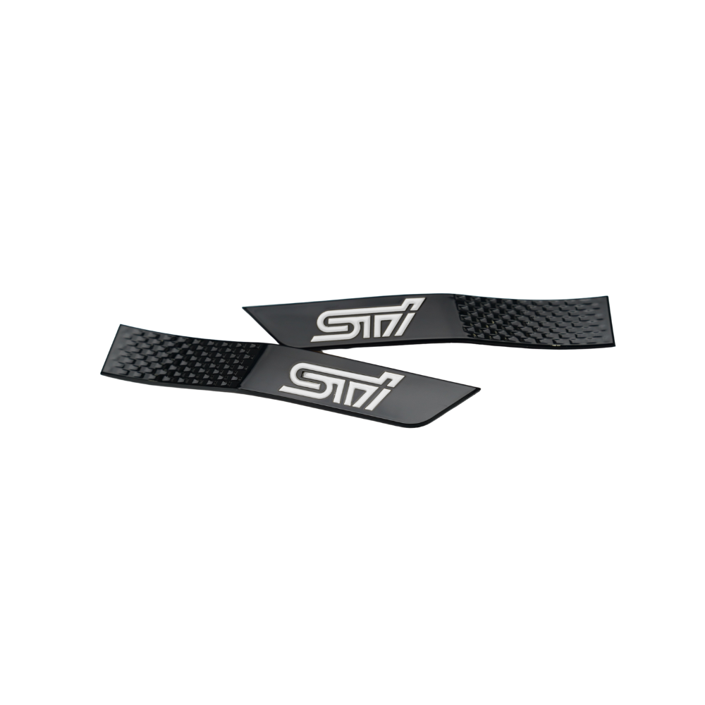 JDMuscle Racing Art 15-21 WRX STI Fender Emblems, car ornament decals for Subaru WRX/STI models, black and silver design