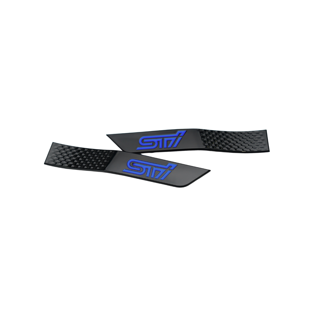 JDMuscle Racing Art emblem for 2015-2021 Subaru WRX and STI fenders, automotive ornament with racing-inspired design.