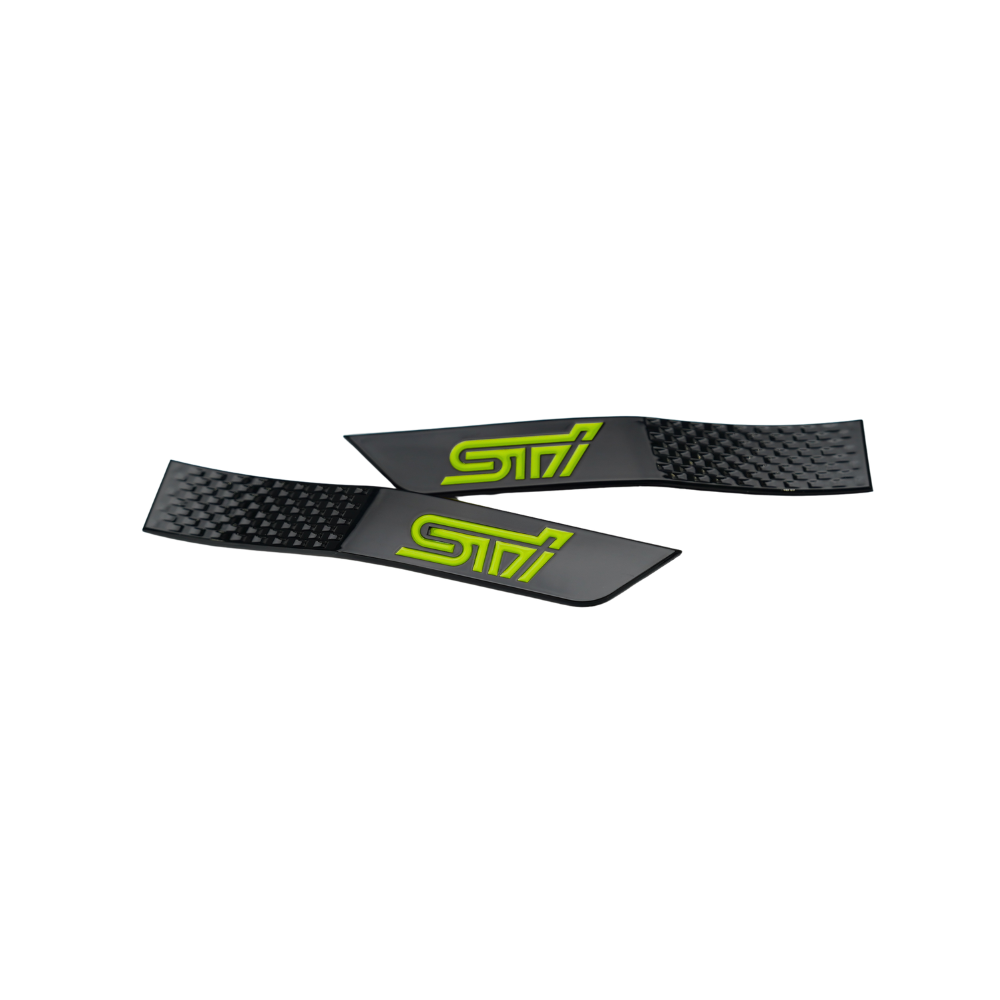 JDMuscle Racing Art 15-21 WRX/STI fender emblems, stylish vehicle ornaments for Subaru WRX and STI models.
