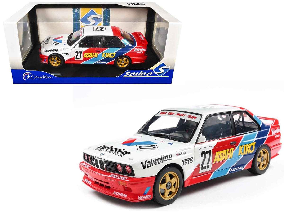 Miniature Motors BMW E30 M3 #27 diecast model car by Solido, Japanese Touring Car Championship 1986, detailed 1/18 scale replica