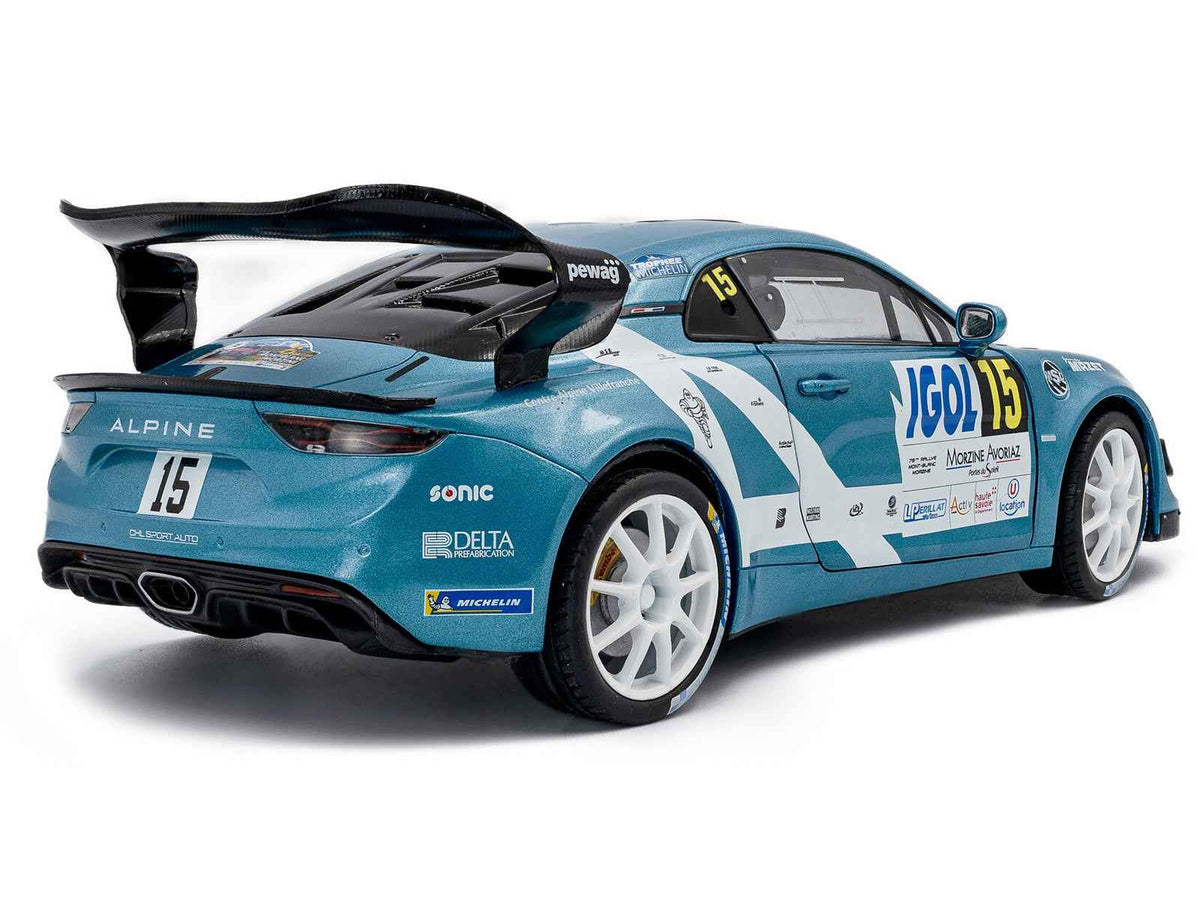 Miniature Motors Alpine A110 Rallye GT+ diecast model car #15 Raphael Astier and Denis Giraudet from Solido's 1/18 Rallye Du Mont Blanc series.