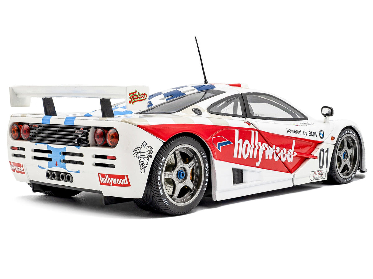 Miniature Motors McLaren F1 GTR Short Tail #01 diecast model car by Solido, showing detailed racing livery and model features.