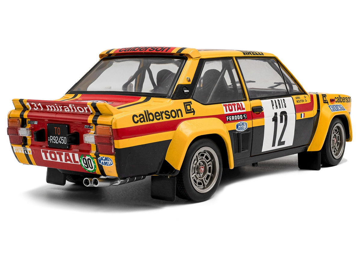 Miniature Motors Fiat 131 Abarth #12 Michele Mouton diecast model car from Solido's Rallye de Monte-Carlo series, 1/18 scale.
