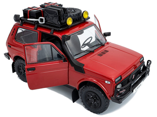 1980 Lada Niva Red with Roof Rack and Accessories 1/18 Diecast Model Car by Solido