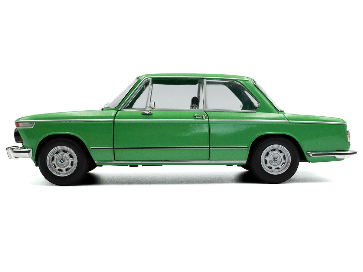 Miniature 1971 BMW 1602 diecast model car in Taiga Green Metallic by Solido, detailed 1/18 scale BMW model from Miniature Motors.