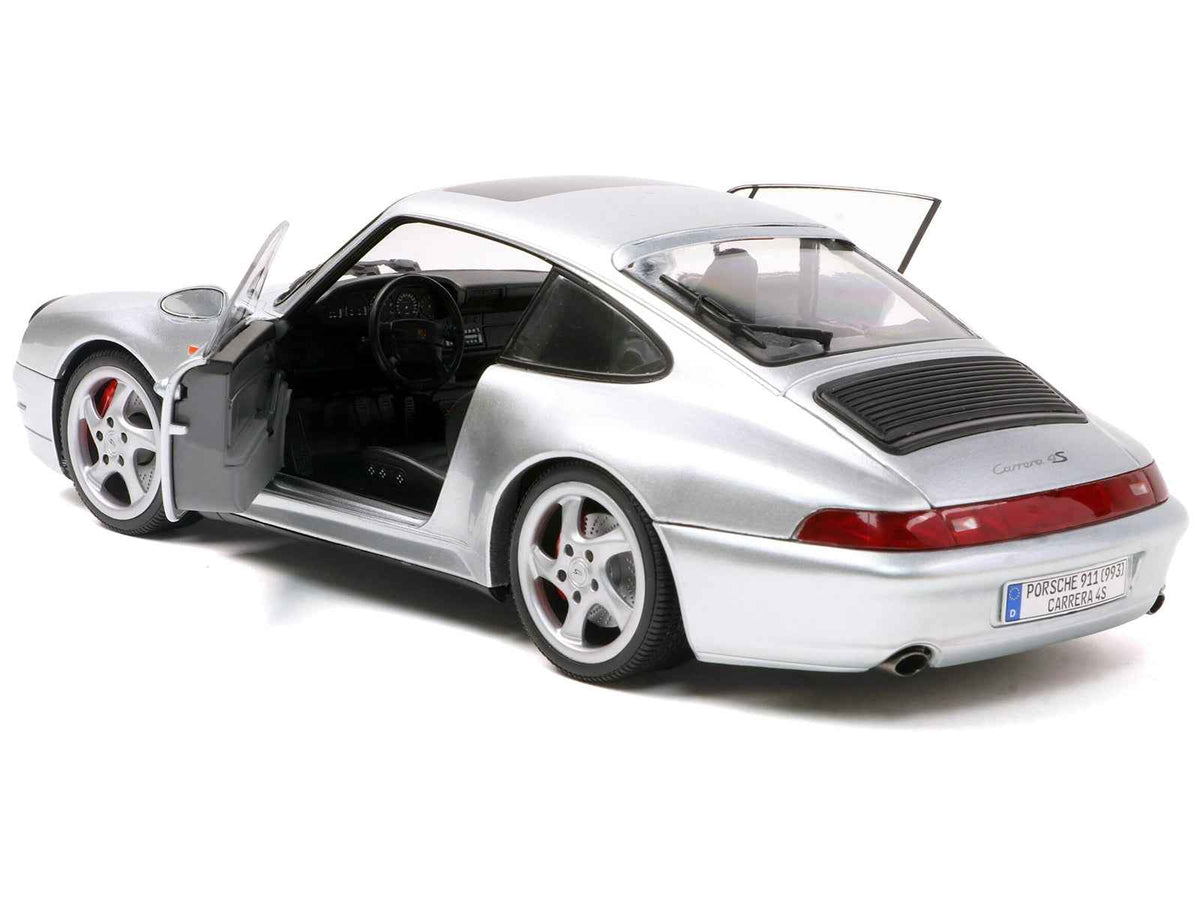 Miniature Motors 1996 Porsche 911 (993) 4S diecast model car in Polar Silver Metallic, detailed 1/18 scale by Solido.