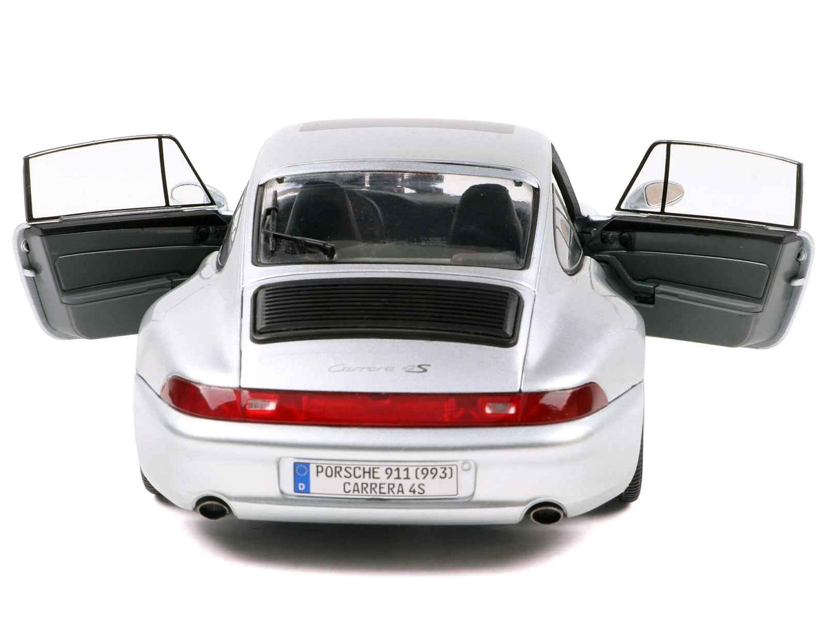 Miniature Motors 1996 Porsche 911 (993) 4S diecast model car in Polar Silver Metallic, detailed 1/18 scale by Solido.