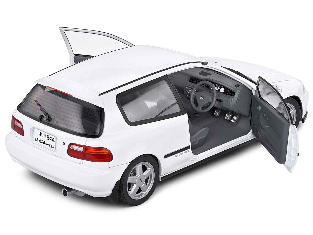Frost white 1991 Honda Civic EG6 RHD diecast model car by Solido, detailed miniature Honda model in 1/18 scale.