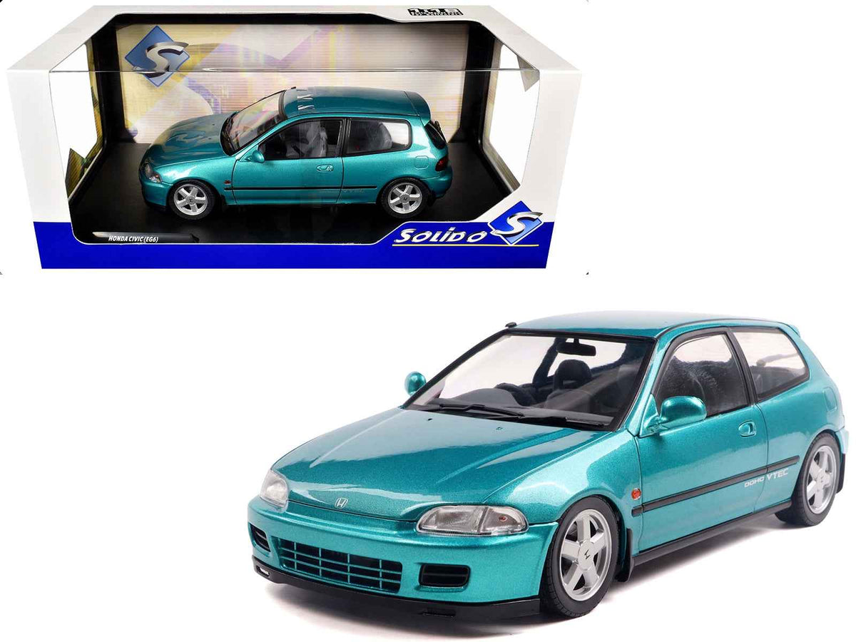 1991 Honda Civic EG6 RHD diecast model car in Aztec Green Metallic by Miniature Motors, detailed 1/18 scale Honda model.