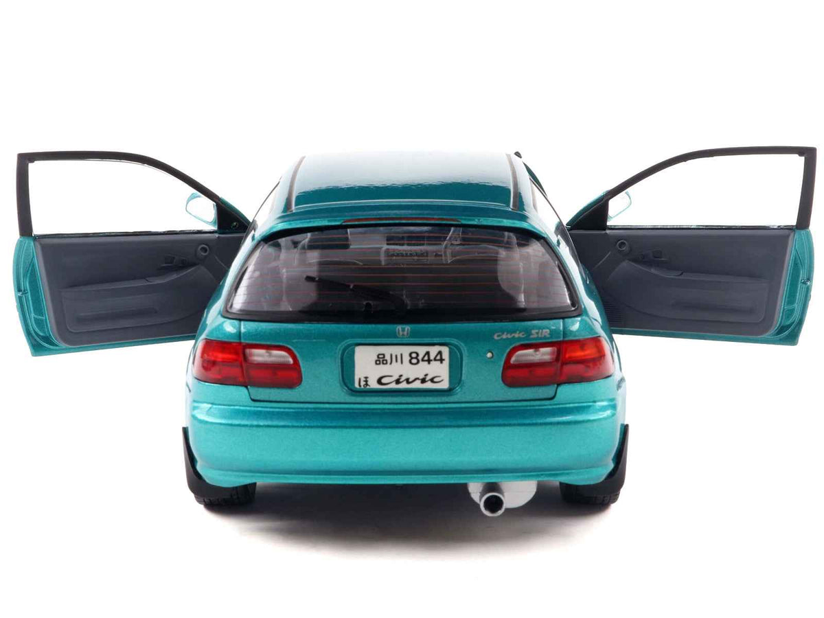 1991 Honda Civic EG6 RHD diecast model car in Aztec Green Metallic by Solido, detailed miniature vehicle for collectors.