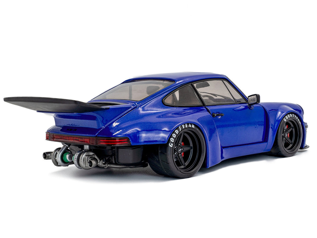 Dark blue metallic 1/18 Porsche 911 KS-R diecast model car by Solido, detailed miniature Porsche sports car.