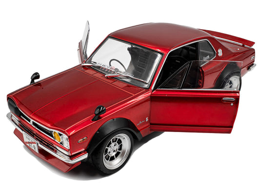 1970 Nissan Skyline (C10) Hakosuka RHD (Right Hand Drive) Red Metallic 1/18 Diecast Model Car by Solido