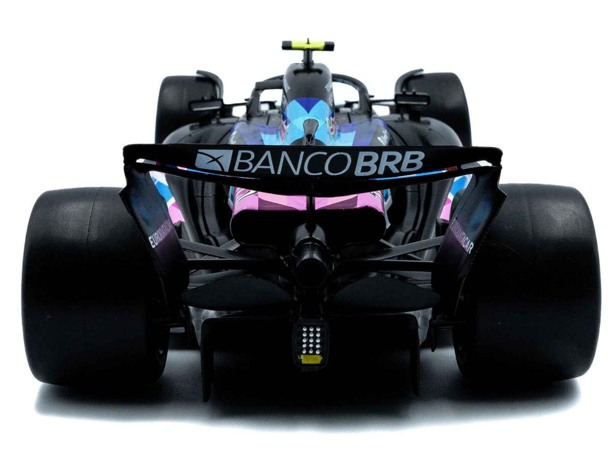 Miniature Motors Alpine A524 Pierre Gasly BWT F1 Sao Paulo GP 1/18 diecast model car by Solido, showcasing detailed race car features.