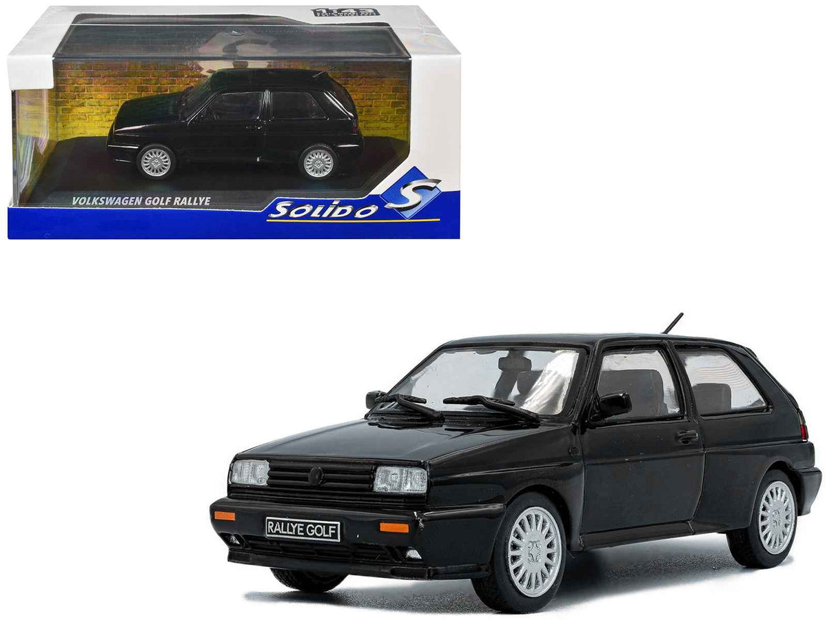Black 1989 Volkswagen Golf Rallye G60 1/43 diecast model car by Solido, detailed miniature Volkswagen model.