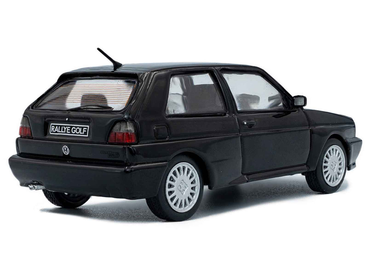 Black 1989 Volkswagen Golf Rallye G60 1/43 diecast model car by Solido, detailed miniature Volkswagen vehicle for collectors.