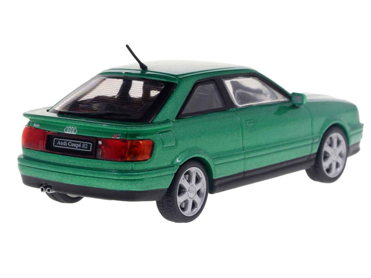 Miniature Audi Coupe S2 diecast model car in Cricket Green Metallic by Solido, detailed 1/43 scale collectible from Miniature Motors.