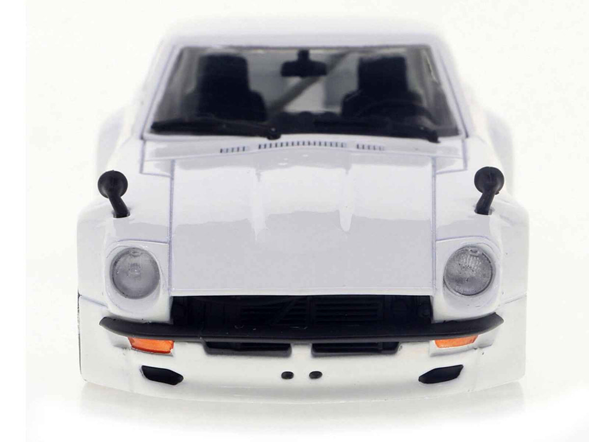 White Datsun Pandem 240Z diecast model car by Solido, detailed 1/43 scale miniature from Miniature Motors.