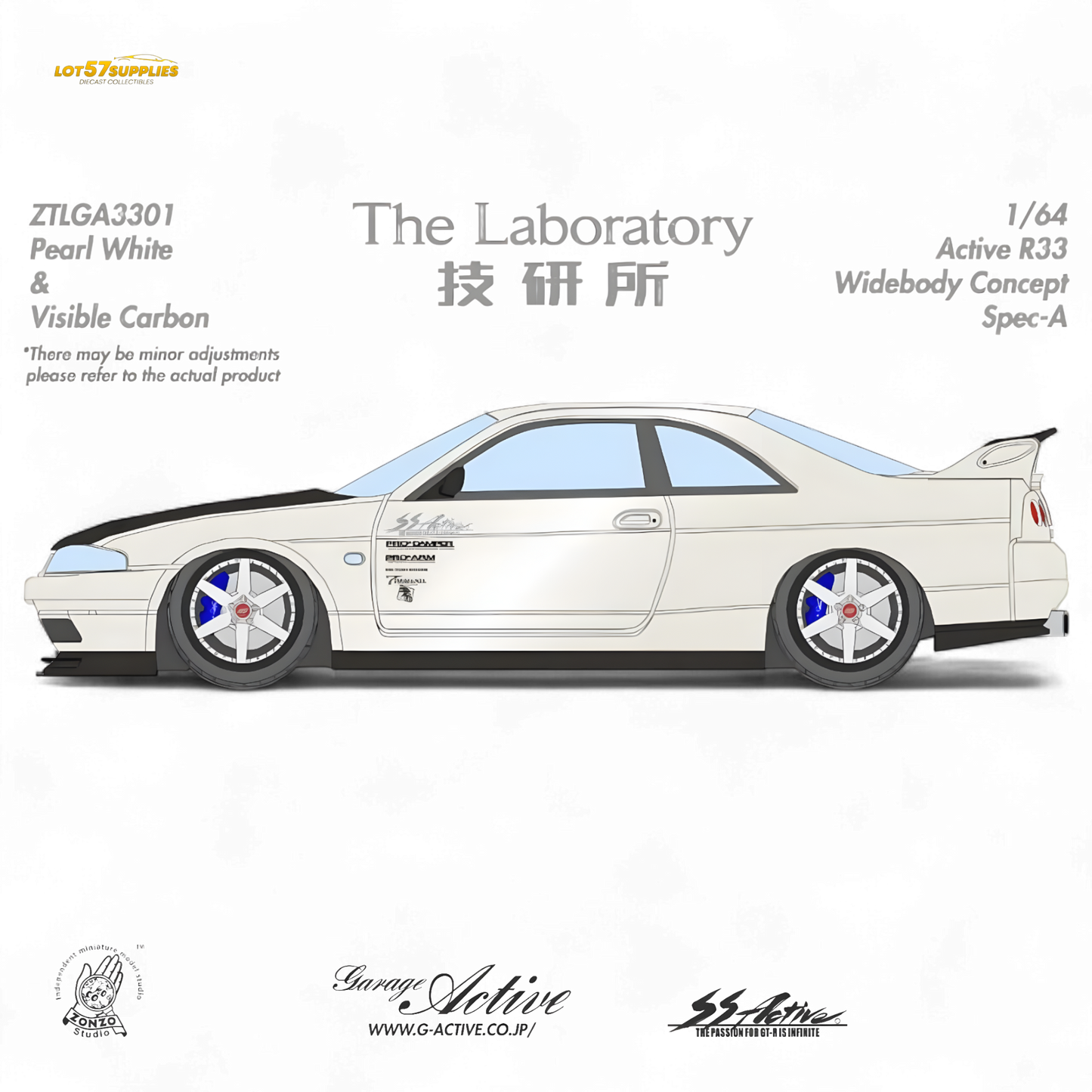 The Laboratory x ZONZO Nissan R33 Widebody ZTLGA3301 1:64 - Evergreen Kings