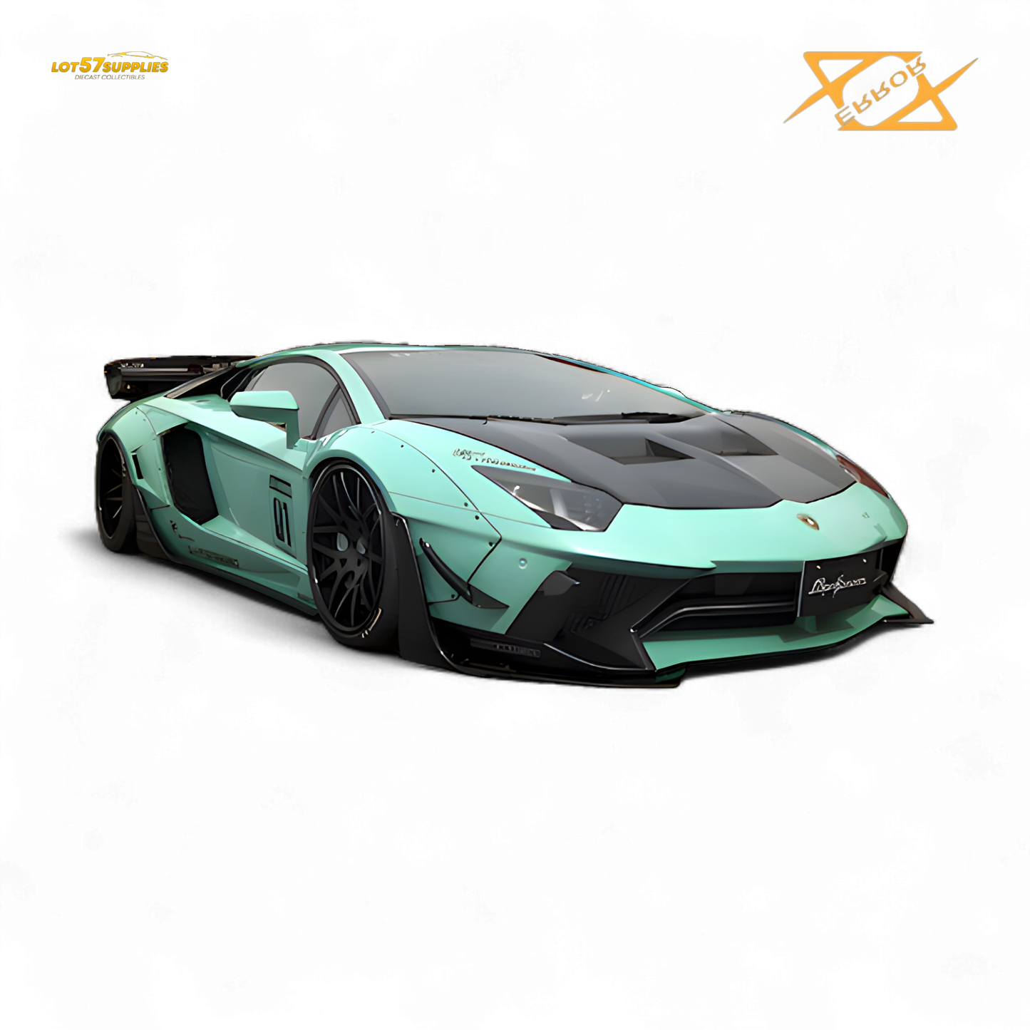 Tiffany Blue Lamborghini Aventador LBWK 2.0 diecast model in 1:64 scale, featuring detailed design and vibrant color.