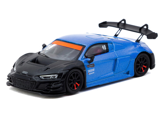 Audi R8 LMS GT3 evo II #10 "Tarmac Works 10th Anniversary" Blue Metallic and Matt Black "Hobby64" Series 1/64 Diecast Model Car by Tarmac Works
