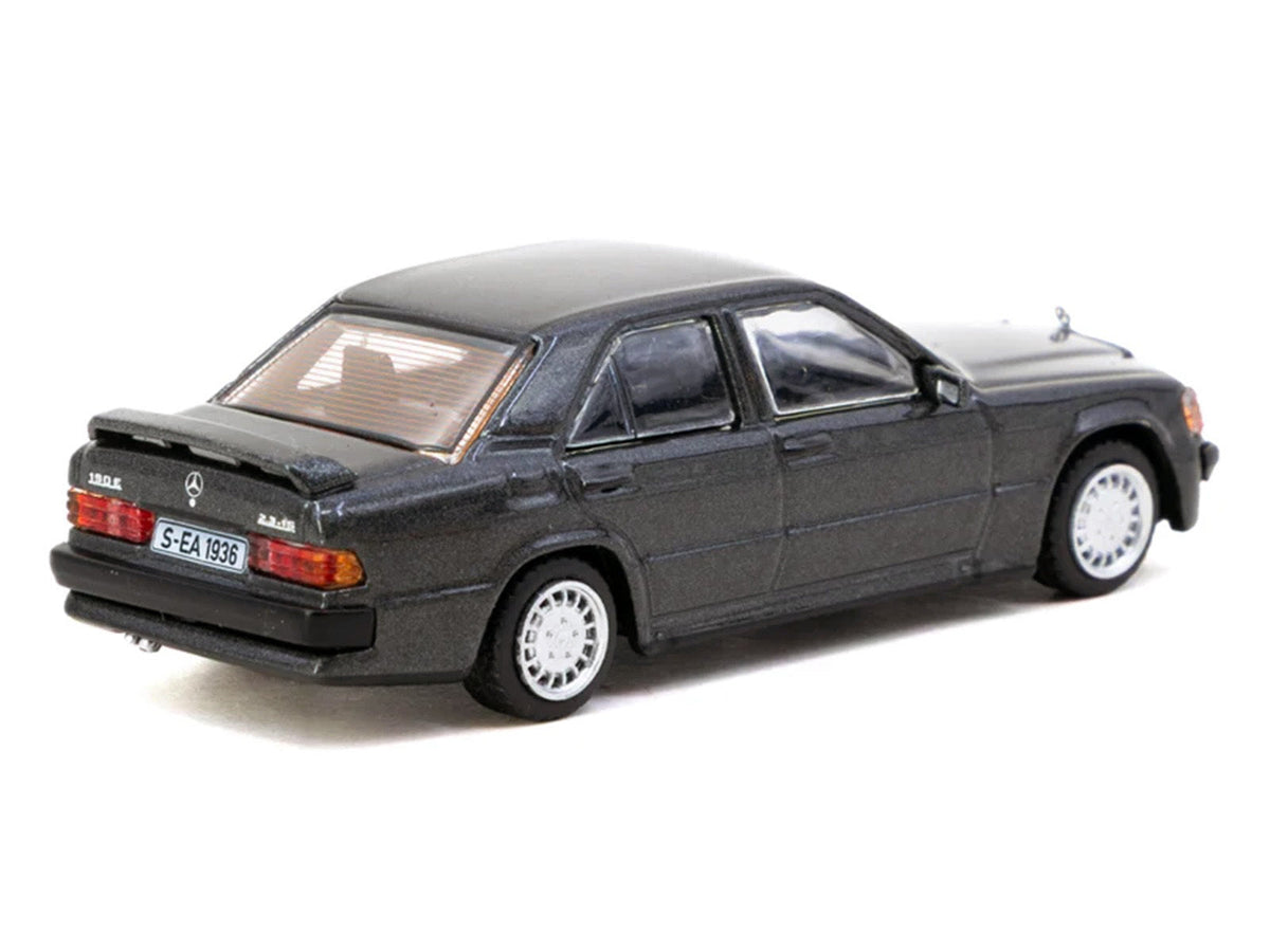 Miniature Motors Mercedes-Benz 190 E 2.3-16 diecast model car in blue-black metallic, detailed Tarmac Works 1/64 scale.