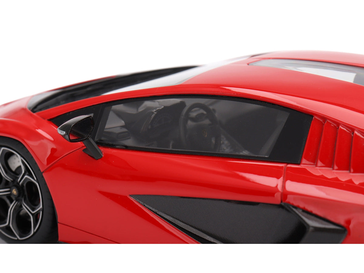 Red Lamborghini Countach LPI 800-4 1/18 scale model car by Miniature Motors, detailed replica with precise features.