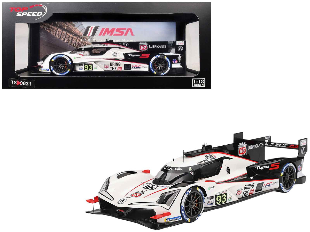 Miniature Acura ARX-06 GTP #93 model car by Miniature Motors, featuring Kakunoshin Ohta, Alex Palou, van der Zande, Yelloly, Daytona 2025