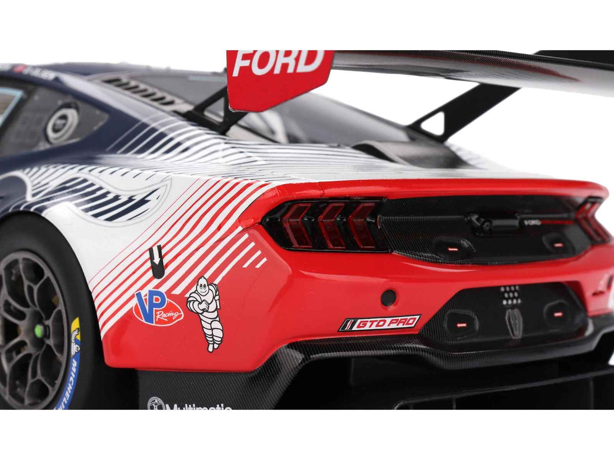 Miniature Ford Mustang GT3 #65 IMSA Daytona winner model car by Miniature Motors, detailed 1/18 scale collectible.