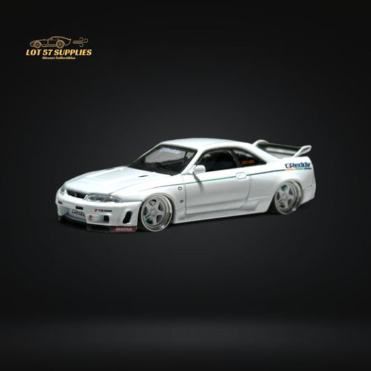 Mini GT Nissan Skyline GT-R R33 Greddy V1 White 1:64 - Evergreen Kings