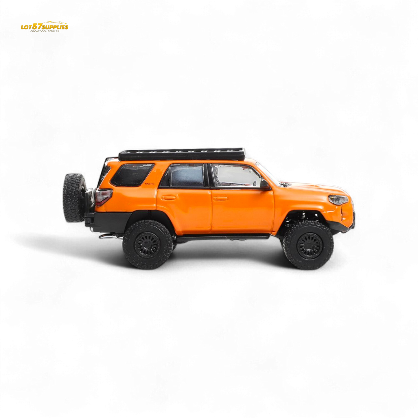 Orange GCD Toyota 4 Runner diecast model in 1:64 scale, detailed modified version from Lot57Supplies Diecast Shop.