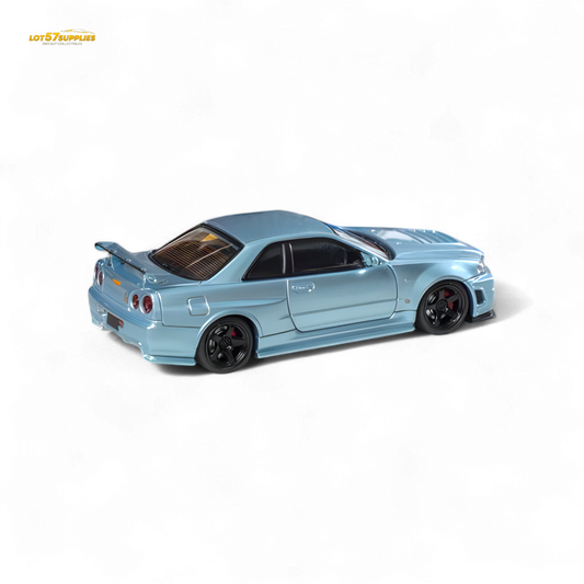Fuji Skyline R34 GT-R Nismo Z-Tune Ice Blue 1:64 - Evergreen Kings