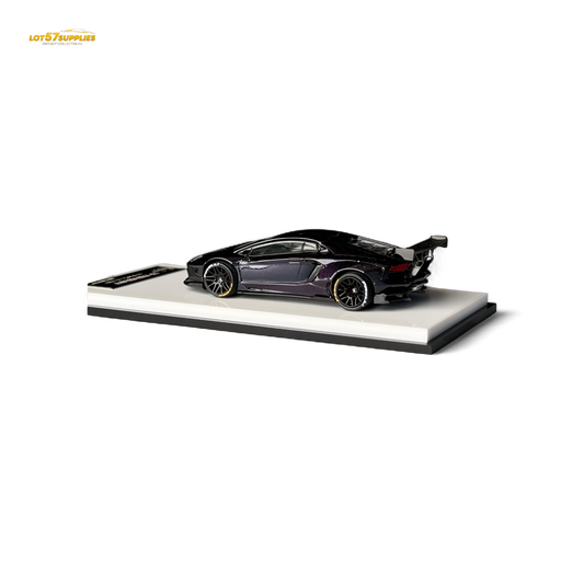 King Model Lamborghini Aventador LP700-4 Purple Carbon Fiber 1:64 - Evergreen Kings
