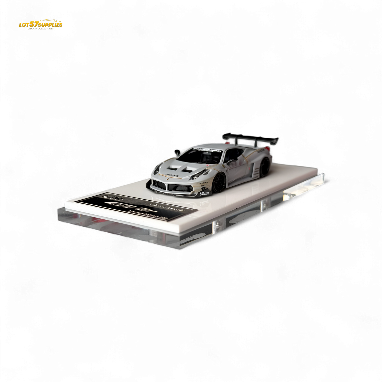 Flame LB458GT LB Wide-Body - Matte Grey 1:64 - Evergreen Kings