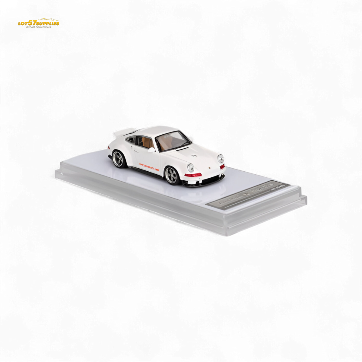 Bright white Zincit model Porsche 911 Singer DLS diecast car in 1:64 scale, detailed miniature collectible from Lot57Supplies Diecast Shop.
