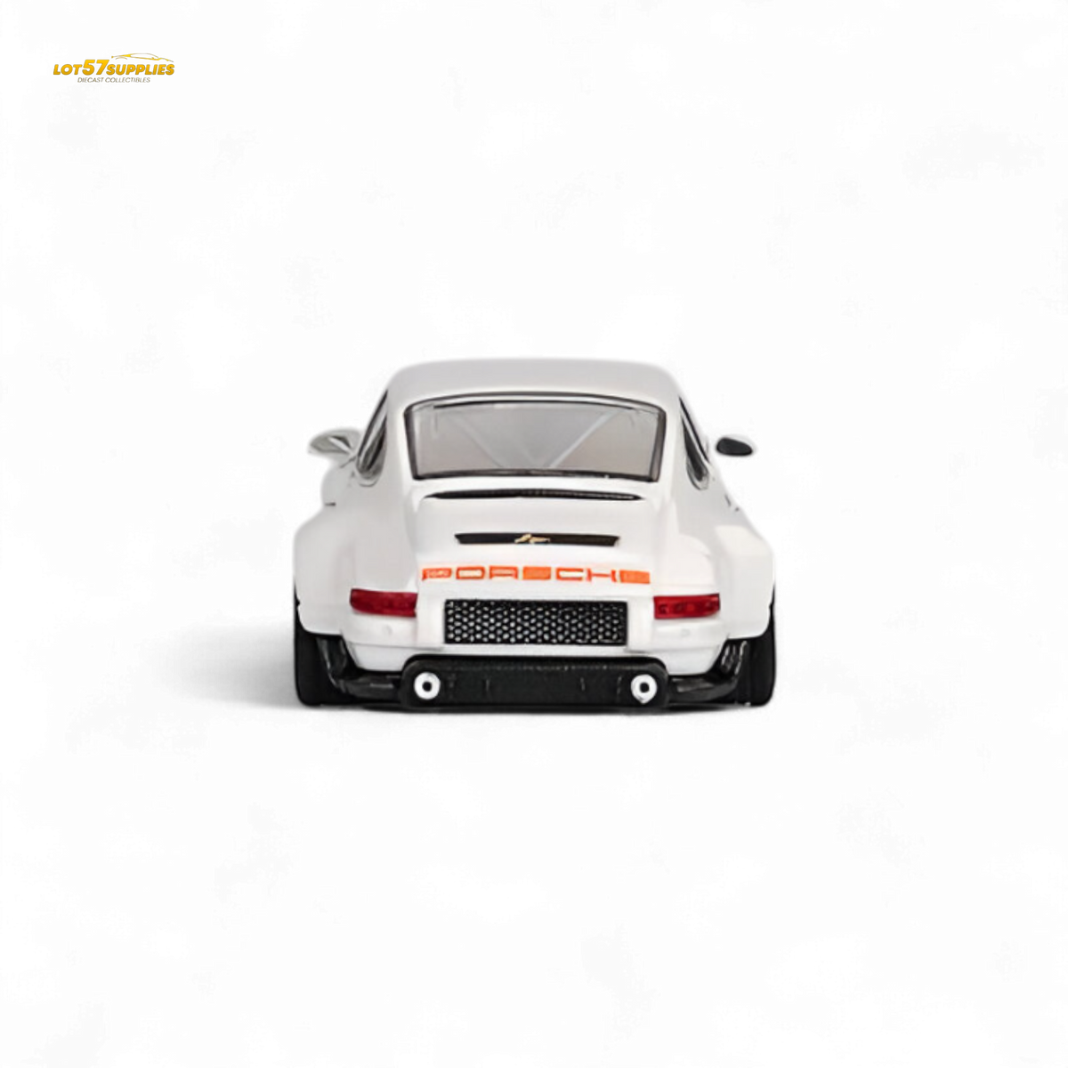 Bright white Zincit Model Porsche 911 Singer DLS diecast car in 1:64 scale, detailed miniature replica with sleek design.