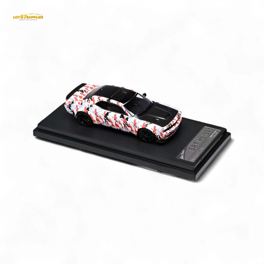 Pre-order Stance Hunters Dodge Challenger SRT Hellcat 1:64 scale diecast model in black with detailed exterior features.