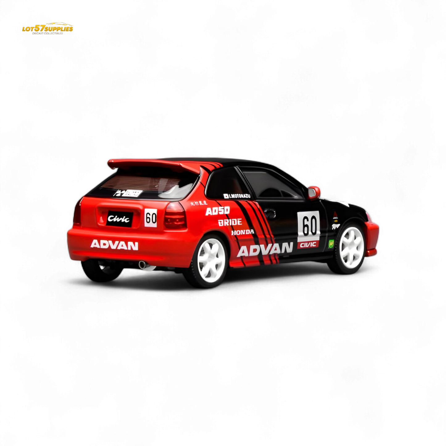 Pre-order Honda Civic Type R EK9 diecast model with Advan livery, 1:64 scale, by Lot57Supplies Diecast Shop.