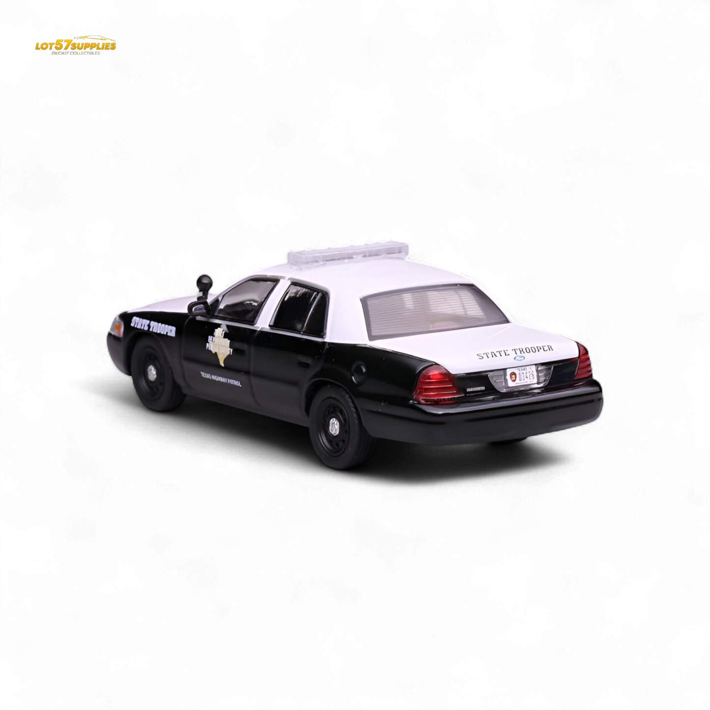 1:64 scale Ford Crown Victoria Texas DPS highway patrol diecast model by Lot57Supplies Diecast Shop, detailed replica of police vehicle