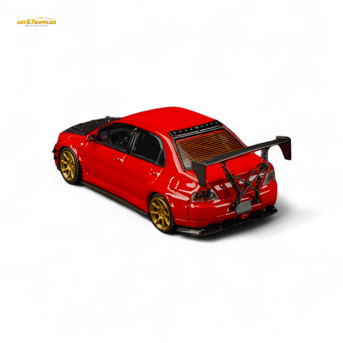 Findclassically Mitsubishi Lancer 9th Gen Red Carbon Hood 1:64 - Evergreen Kings
