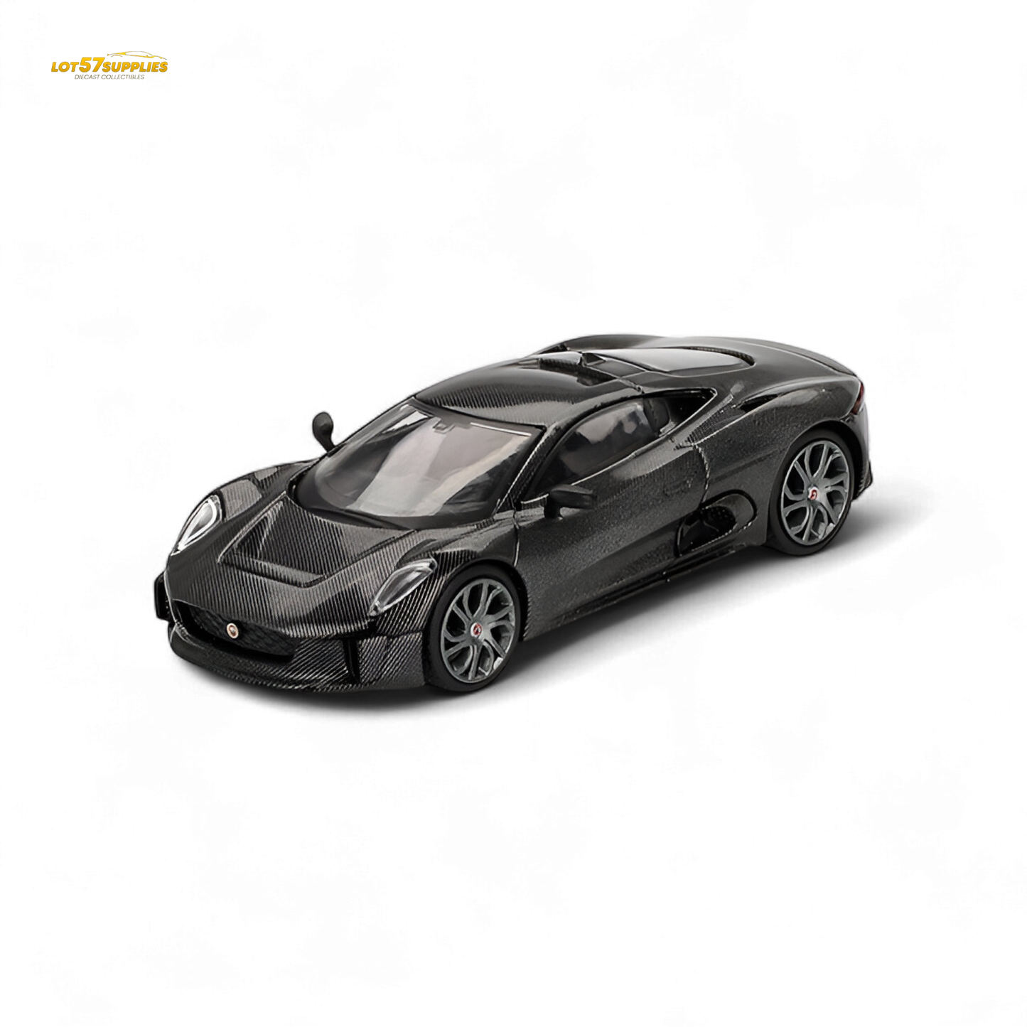 Mini-GT Jaguar C-X75 Test Car Carbon Fiber 1:64 - Evergreen Kings