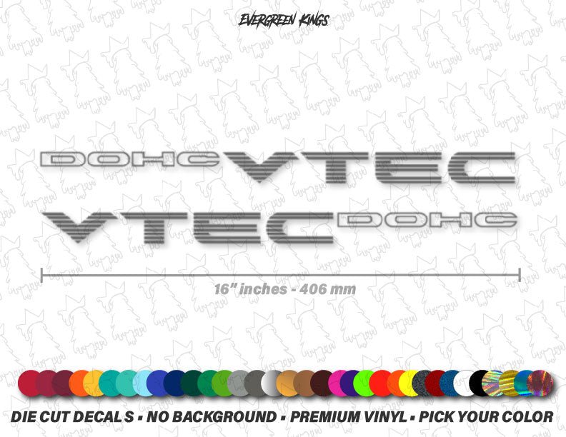 DOHC Vtec Decals JDM Style - Set of 2 - Evergreen Kings - Decals
