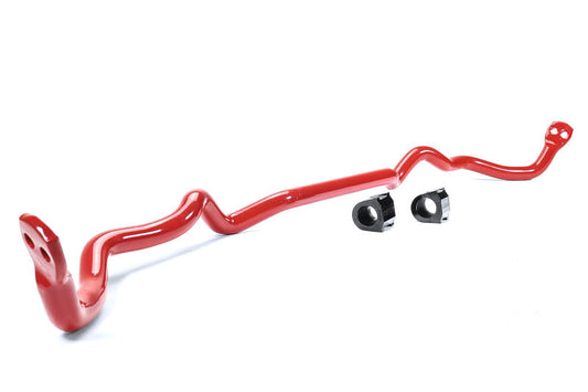 JDMuscle Perrin Performance 26mm front sway bar for 2017-2021 Subaru WRX, shown installed on vehicle suspension.